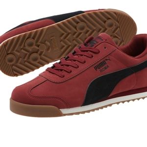 Puma roma nubuck burgandy red gum rubber 9 9.5